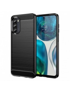 Carbon Case lock Motorola Moto G82 5G / Moto G52 flexibelt silikon kolfodral svart