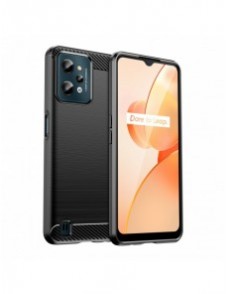 Carbon Case väska för Realme C31 flexibel silikon kolfodral svart