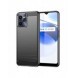 Carbon Case väska för Realme C35 flexibel silikon kolfodral svart