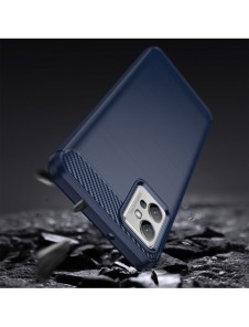 Carbon Case väska för Realme C35 flexibel silikon kolfodral svart