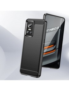 Carbon Case-fodral för Realme GT Neo 3 flexibelt silikon kolfodral svart