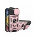 Hybrid Armor Camshield-fodral för iPhone 14 Plus pansarfodral med kamerafodral rosa