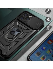 Hybrid Armor Camshield-fodral för iPhone 14 Plus pansarfodral med kamerafodral rosa