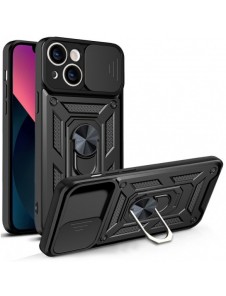 Hybrid Armour Camshield-fodral för iPhone 13 pansarfodral med kamerafodral svart