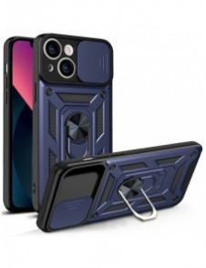 Hybrid Armour Camshield-fodral för iPhone 13 pansarfodral med kamerafodral blått