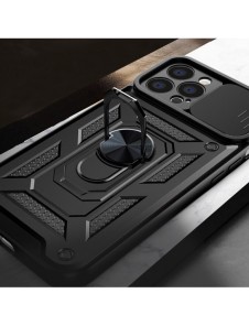 Hybrid Armour Camshield-fodral för iPhone 13 pansarfodral med kamerafodral blått