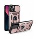 Hybrid Armor Camshield-fodral för iPhone 13 pansarfodral med kamerafodral rosa