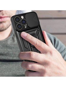 Hybrid Armor Camshield-fodral för iPhone 13 pansarfodral med kamerafodral rosa