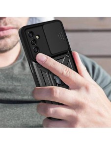 Hybrid Armor Camshield fodral till Samsung Galaxy A13 5G pansarfodral med kamerafodral svart