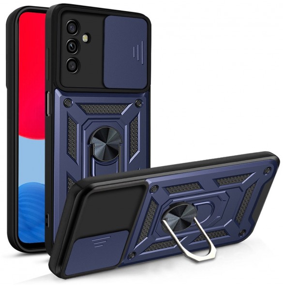 Hybrid Armor Camshield-fodral till Samsung Galaxy A13 5G pansarfodral med kamerafodral blå