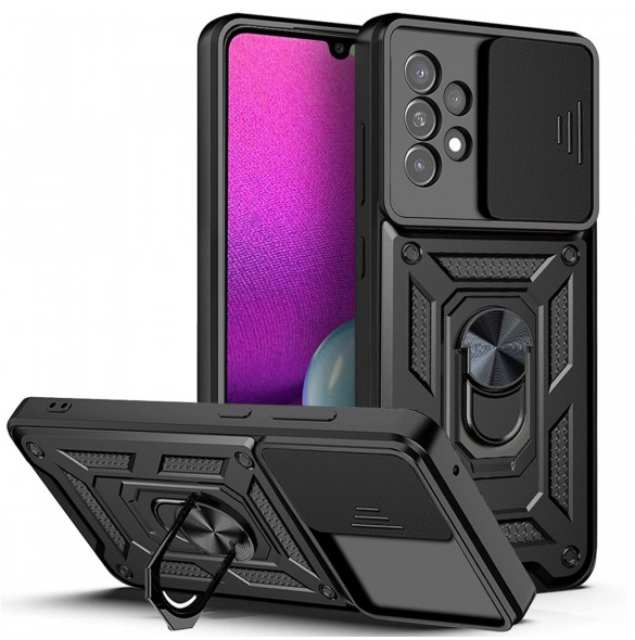 Hybrid Armor Camshield fodral till Samsung Galaxy A33 5G pansarfodral med kamerafodral svart