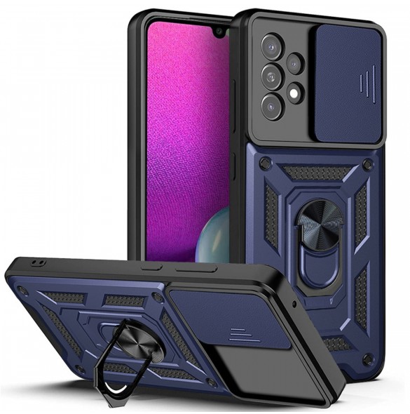 Hybrid Armor Camshield-fodral till Samsung Galaxy A53 5G pansarfodral med kameraskydd blå