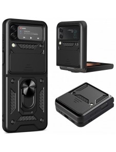 Hybrid Armor Camshield fodral till Samsung Galaxy Z Flip 4 pansarfodral med kamerafodral svart