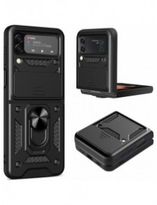 Hybrid Armor Camshield fodral till Samsung Galaxy Z Flip 4 pansarfodral med kamerafodral svart
