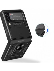 Hybrid Armor Camshield fodral till Samsung Galaxy Z Flip 4 pansarfodral med kamerafodral svart