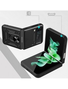 Hybrid Armor Camshield fodral till Samsung Galaxy Z Flip 4 pansarfodral med kamerafodral svart