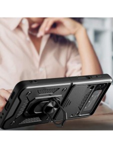 Hybrid Armor Camshield fodral till Samsung Galaxy Z Flip 4 pansarfodral med kamerafodral svart