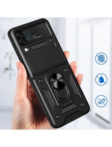 Hybrid Armor Camshield fodral till Samsung Galaxy Z Flip 4 pansarfodral med kamerafodral svart