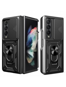 Hybrid Armor Camshield fodral till Samsung Galaxy Z Fold 4 pansarfodral med kamerafodral svart