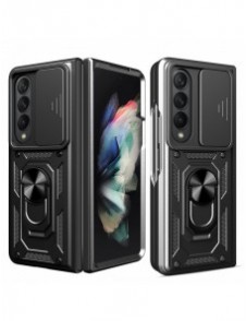 Hybrid Armor Camshield fodral till Samsung Galaxy Z Fold 4 pansarfodral med kamerafodral svart