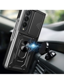Hybrid Armor Camshield fodral till Samsung Galaxy Z Fold 4 pansarfodral med kamerafodral svart