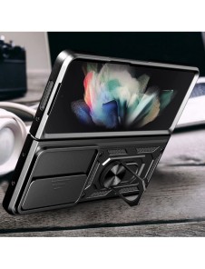 Hybrid Armor Camshield fodral till Samsung Galaxy Z Fold 4 pansarfodral med kamerafodral svart