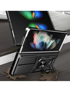 Hybrid Armor Camshield fodral till Samsung Galaxy Z Fold 4 pansarfodral med kamerafodral svart