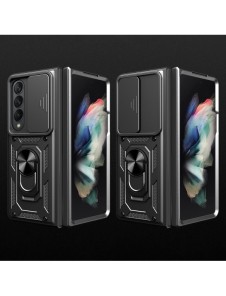 Hybrid Armor Camshield fodral till Samsung Galaxy Z Fold 4 pansarfodral med kamerafodral svart