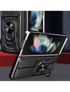 Hybrid Armor Camshield fodral till Samsung Galaxy Z Fold 4 pansarfodral med kamerafodral svart