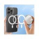 Klart magnetiskt fodral med MagSafe för iPhone 14 Pro Max med silverring - genomskinlig