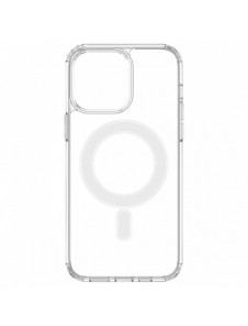 Klart magnetiskt fodral med MagSafe för iPhone 14 Pro Max med silverring - genomskinlig