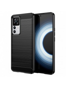 Carbon Case fodral för Xiaomi 12T Pro / Xiaomi 12T flexibelt silikon kolfodral svart