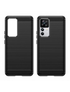 Carbon Case fodral för Xiaomi 12T Pro / Xiaomi 12T flexibelt silikon kolfodral svart