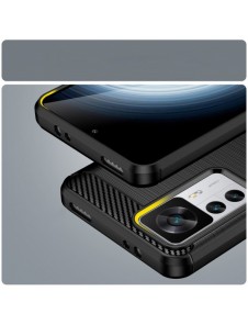 Carbon Case fodral för Xiaomi 12T Pro / Xiaomi 12T flexibelt silikon kolfodral svart