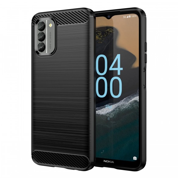 Carbon Case skal för Nokia G400 flexibelt silikon kolfodral svart