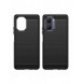 Carbon Case väska för Realme C33 flexibel silikon kolfodral svart