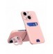 Läderfodral för iPhone 14 Plus kortplånboksfodral med stativ Rosa