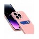 Läderfodral för iPhone 14 Plus kortplånboksfodral med stativ Rosa