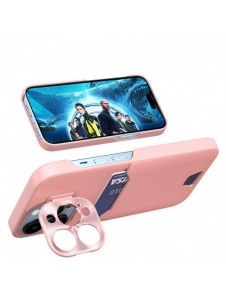 Läderfodral för iPhone 14 Pro Max kortplånboksfodral med stativ Rosa