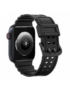 Rem Trippelskydd Apple Watch SE-rem, 9, 8, 7, 6, 5, 4, 3, 2, 1 (41, 40, 38 mm) armband svart