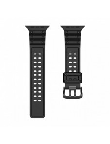 Rem Trippelskydd Apple Watch SE-rem, 9, 8, 7, 6, 5, 4, 3, 2, 1 (41, 40, 38 mm) armband svart