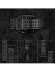 Rem Trippelskydd Apple Watch SE-rem, 9, 8, 7, 6, 5, 4, 3, 2, 1 (41, 40, 38 mm) armband svart