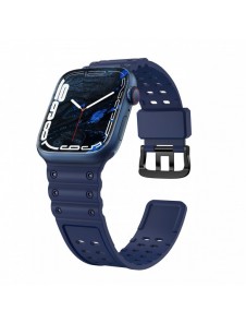 Rem Trippelskydd Apple Watch SE-rem, 9, 8, 7, 6, 5, 4, 3, 2, 1 (41, 40, 38 mm) armband marinblått