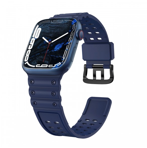 Rem Trippelskydd Apple Watch SE-rem, 9, 8, 7, 6, 5, 4, 3, 2, 1 (41, 40, 38 mm) armband marinblått