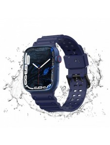 Rem Trippelskydd Apple Watch SE-rem, 9, 8, 7, 6, 5, 4, 3, 2, 1 (41, 40, 38 mm) armband marinblått
