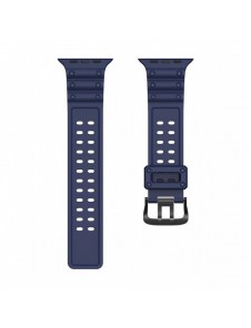 Rem Trippelskydd Apple Watch SE-rem, 9, 8, 7, 6, 5, 4, 3, 2, 1 (41, 40, 38 mm) armband marinblått