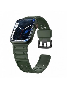 Rem Trippelskydd Apple Watch SE-rem, 9, 8, 7, 6, 5, 4, 3, 2, 1 (41, 40, 38 mm) armband grönt