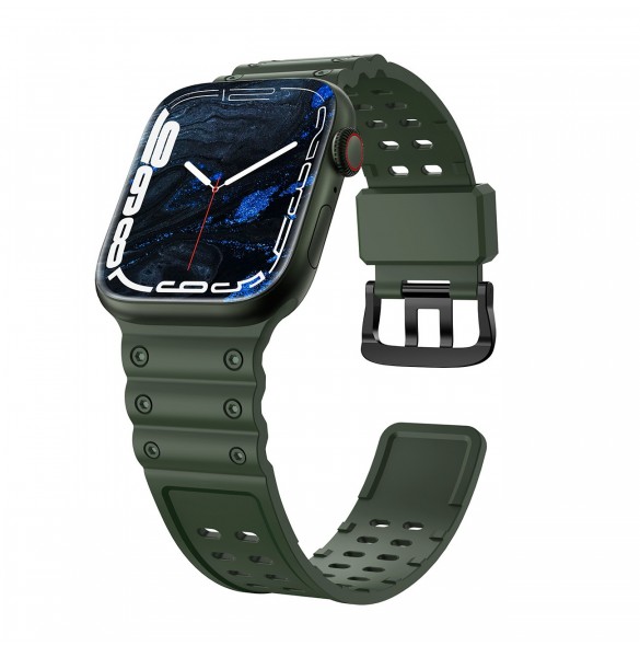 Rem Trippelskydd Apple Watch SE-rem, 9, 8, 7, 6, 5, 4, 3, 2, 1 (41, 40, 38 mm) armband grönt