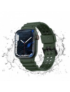 Rem Trippelskydd Apple Watch SE-rem, 9, 8, 7, 6, 5, 4, 3, 2, 1 (41, 40, 38 mm) armband grönt