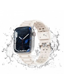 Rem Trippelskydd Apple Watch SE-rem, 9, 8, 7, 6, 5, 4, 3, 2, 1 (41, 40, 38 mm) armband beige